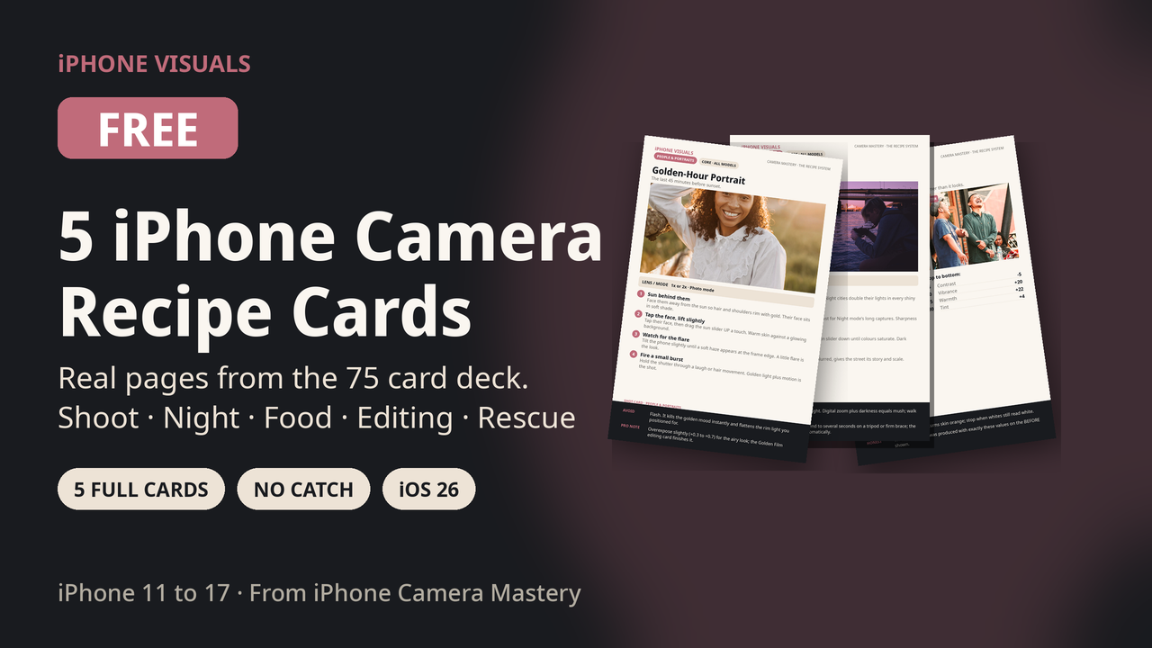 Five free iPhone camera recipe cards